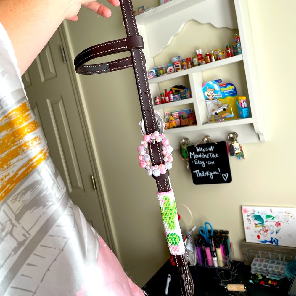 Hand beaded Headstall CACTUS